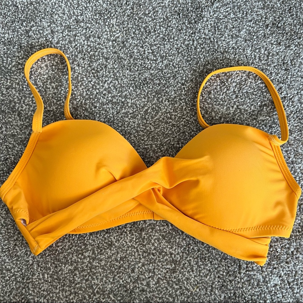 Yellow Twist Bathing Suit Top Size Medium